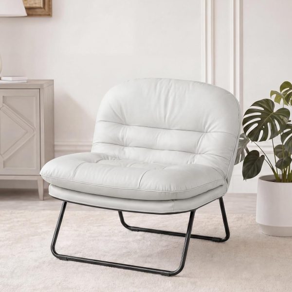 Foldable saucer chair with back support