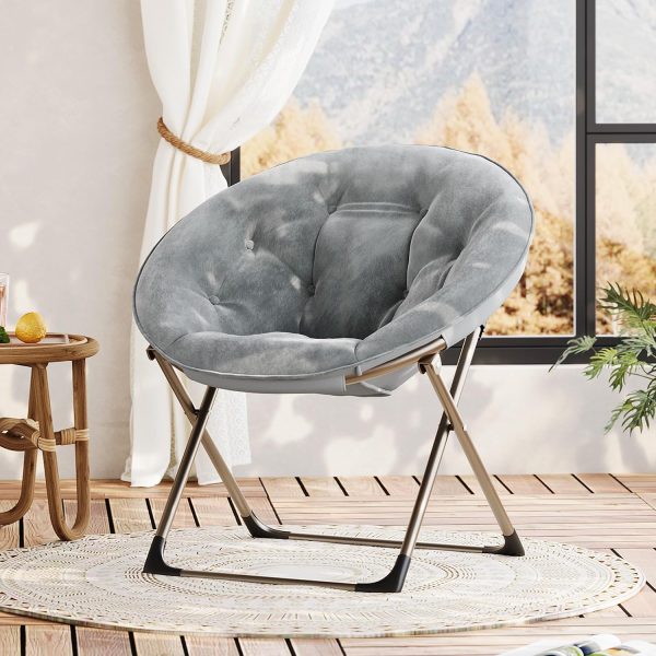 Folding padded saucer chair
